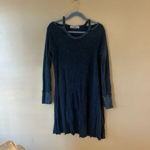 Able Navy Long Sleeve Dress